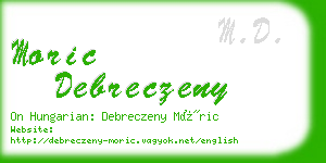 moric debreczeny business card
